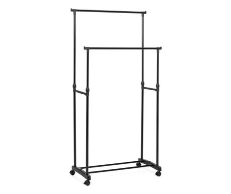 Черен стоманен стелаж за дрехи Roald 80x42x90x160h