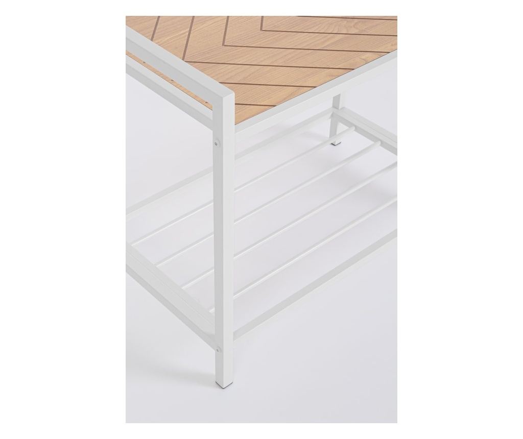 Coat Rack White Steel/Brown MDF 64.5x37.5x180h - 3