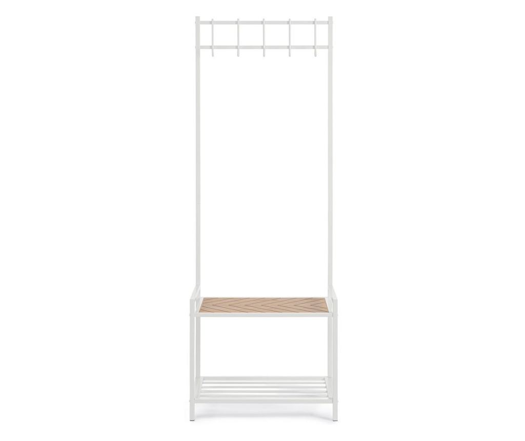 Coat Rack White Steel/Brown MDF 64.5x37.5x180h - 4