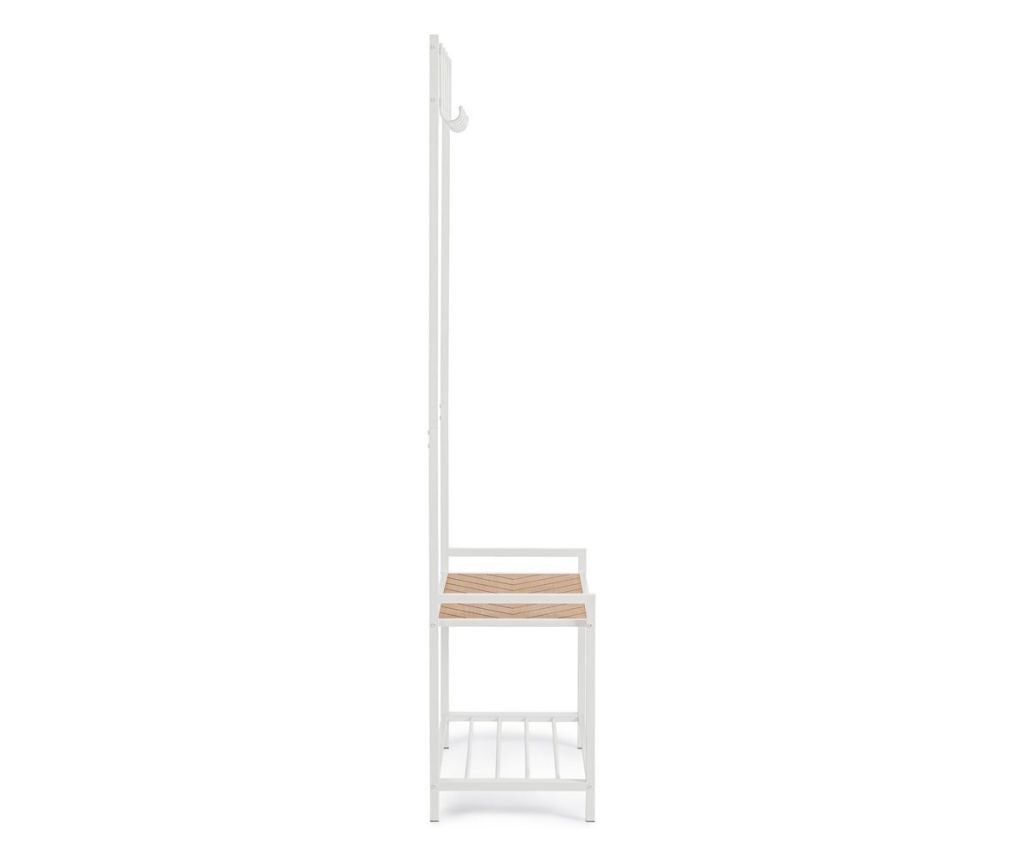 Coat Rack White Steel/Brown MDF 64.5x37.5x180h - 6