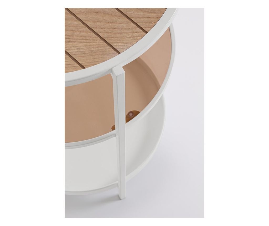 Haldor White Steel & Natural MDF Table Ø40x60.5h - 3