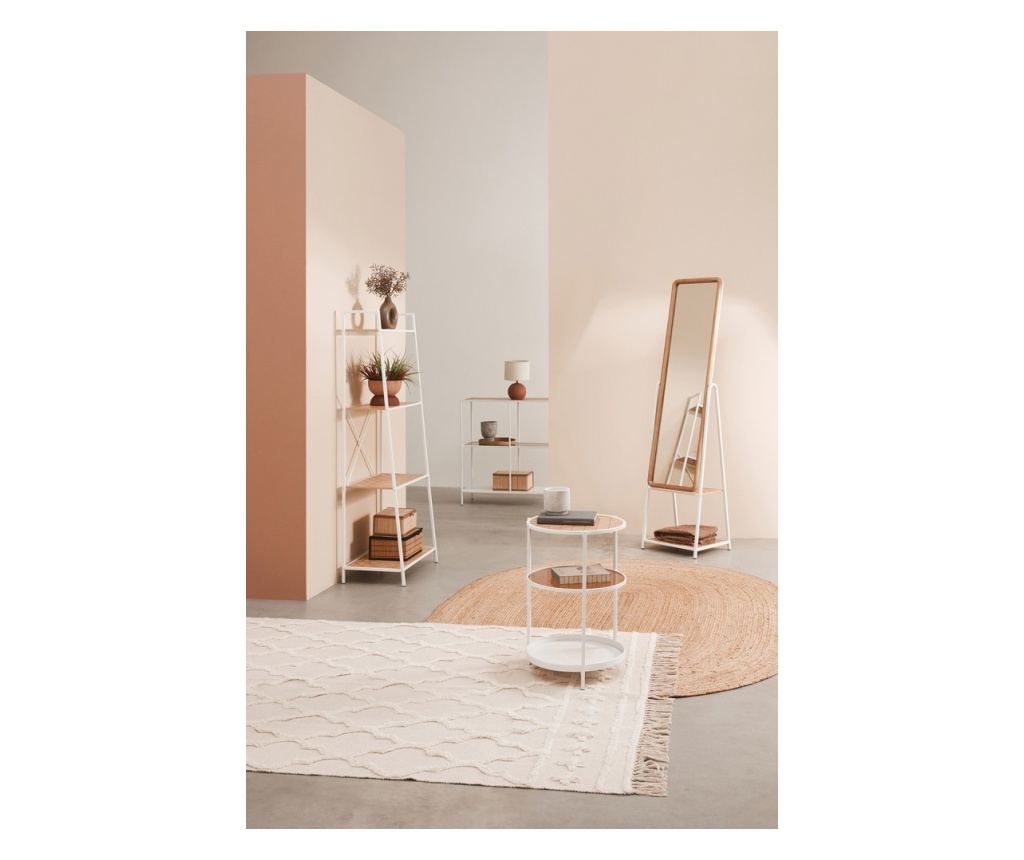 Haldor Console Table, White Steel, Natural MDF, 82x33x85h - 4