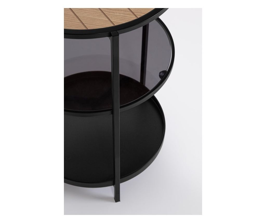 Haldor Black Steel & Natural MDF Table Ø40x60.5h - 3