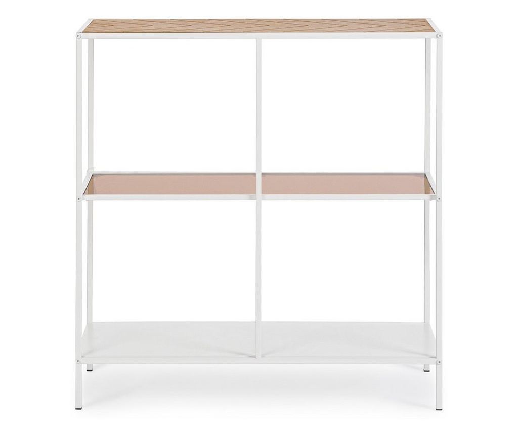 Haldor Console Table, White Steel, Natural MDF, 82x33x85h - 6