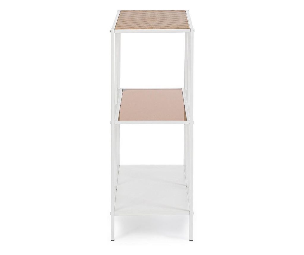 Haldor Console Table, White Steel, Natural MDF, 82x33x85h - 7