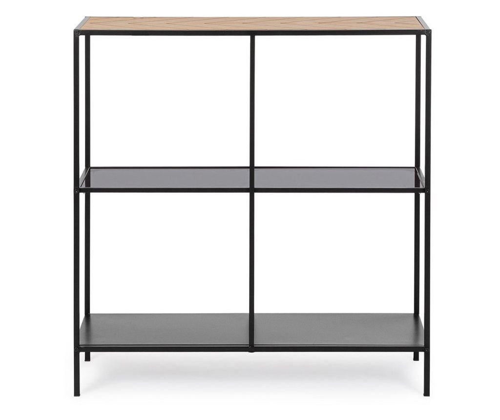Haldor Black Steel and Natural MDF Console Table 82x33x85h - 4