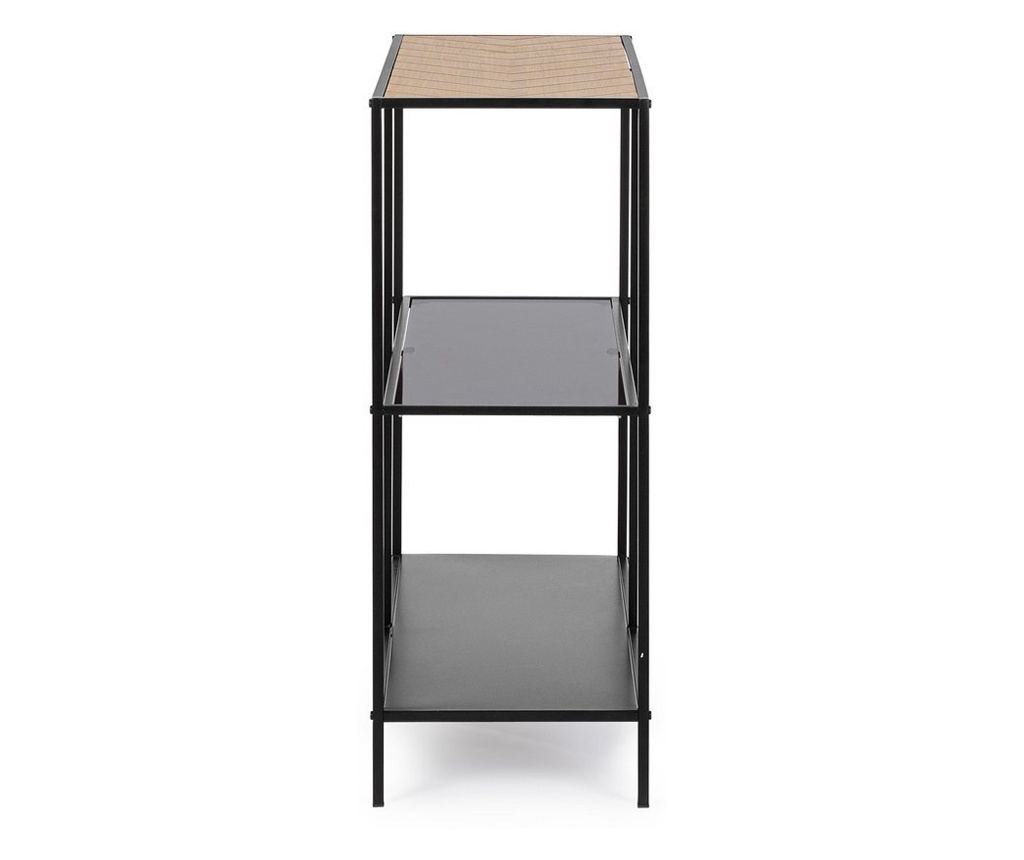Haldor Black Steel and Natural MDF Console Table 82x33x85h - 5
