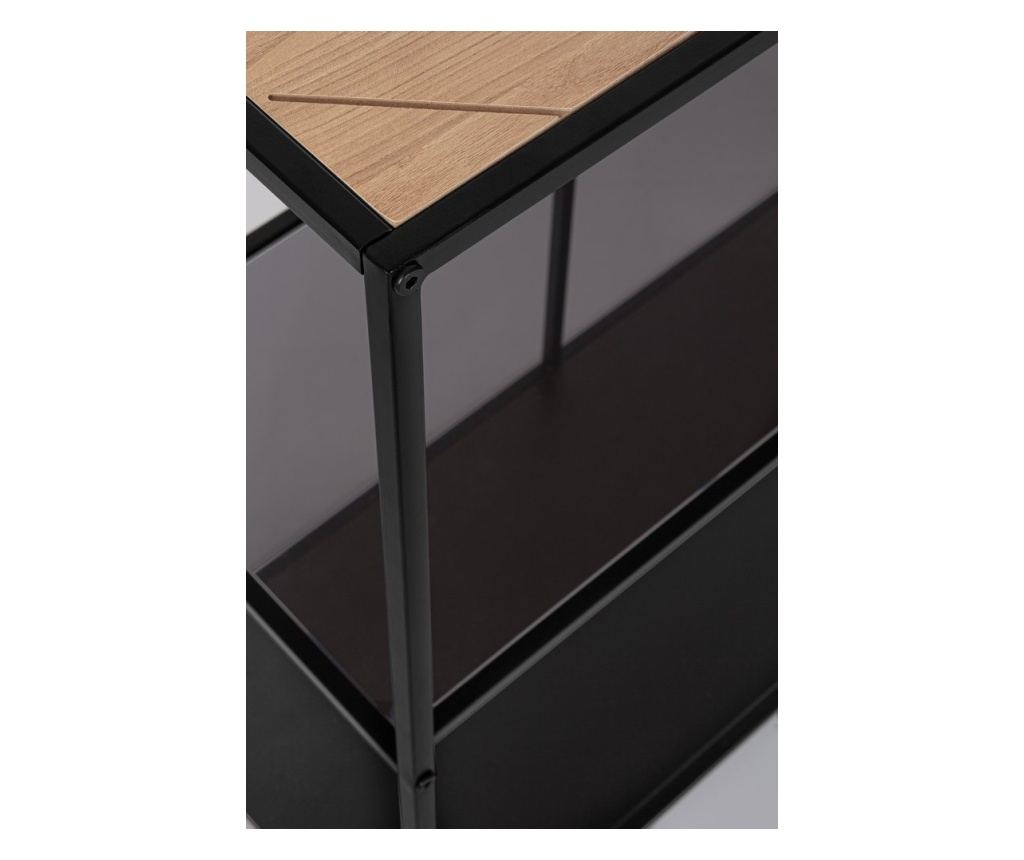 Haldor Black Steel and Natural MDF Console Table 82x33x85h - 6