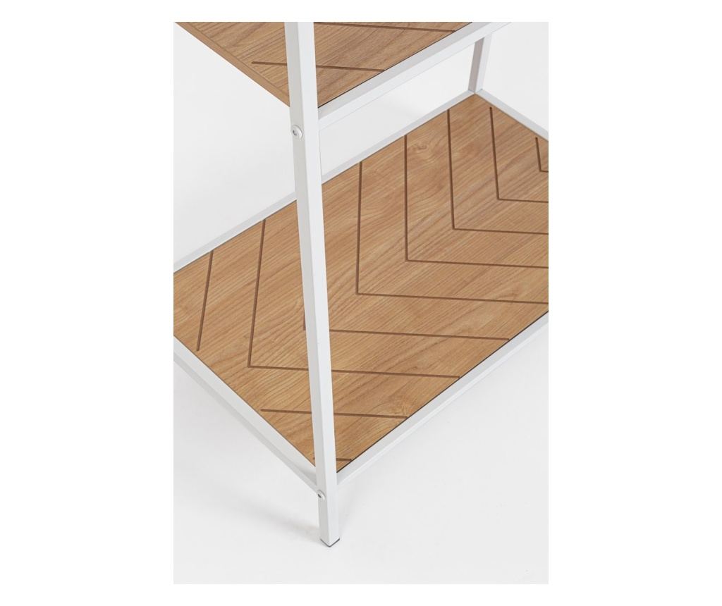 Haldor White Steel and Natural MDF Shelf Unit 60.5x36x150h - 4