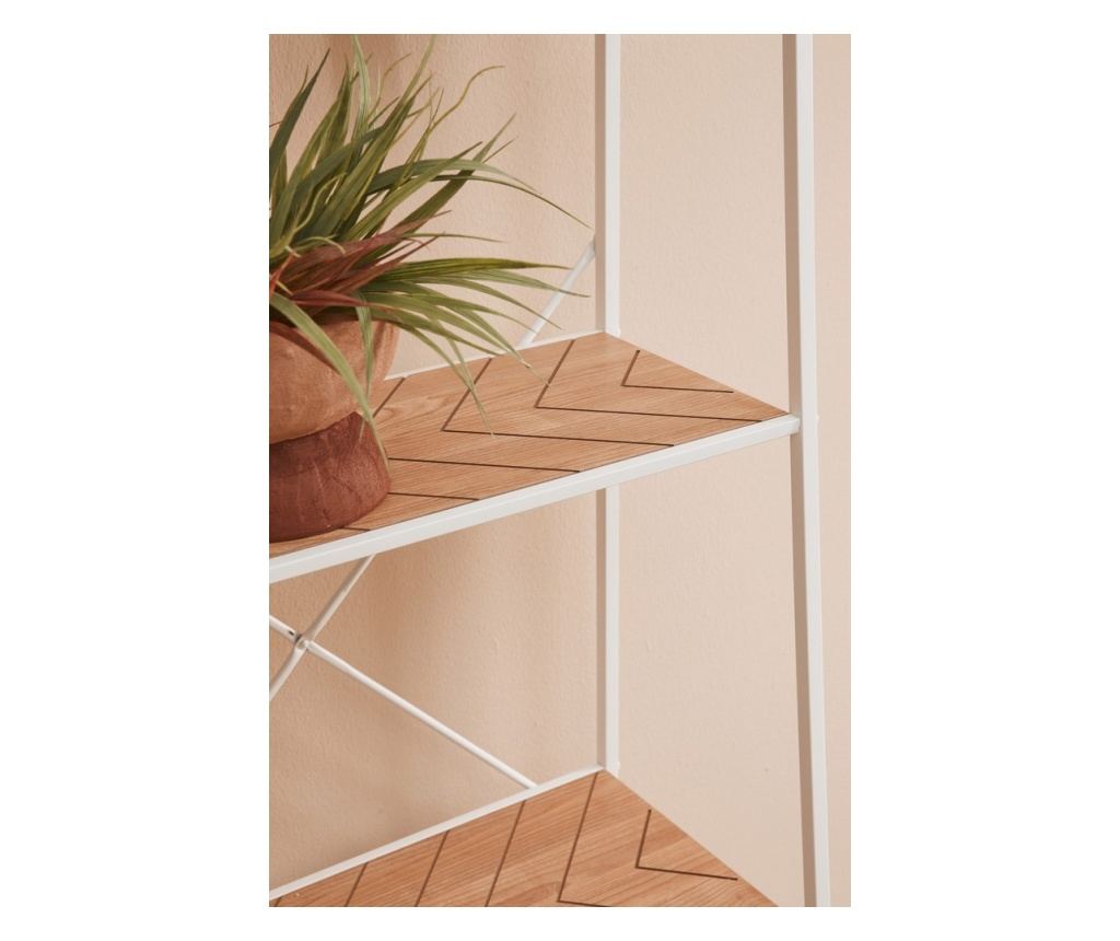 Haldor White Steel and Natural MDF Shelf Unit 60.5x36x150h - 5