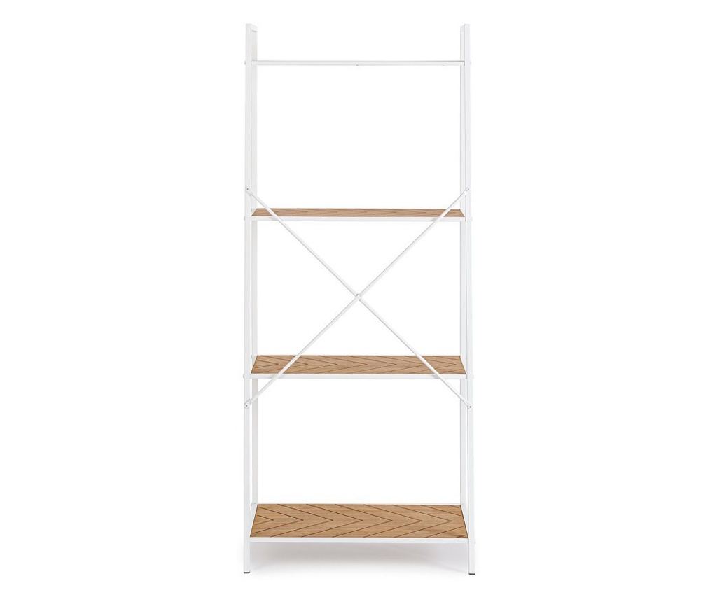 Haldor White Steel and Natural MDF Shelf Unit 60.5x36x150h - 7