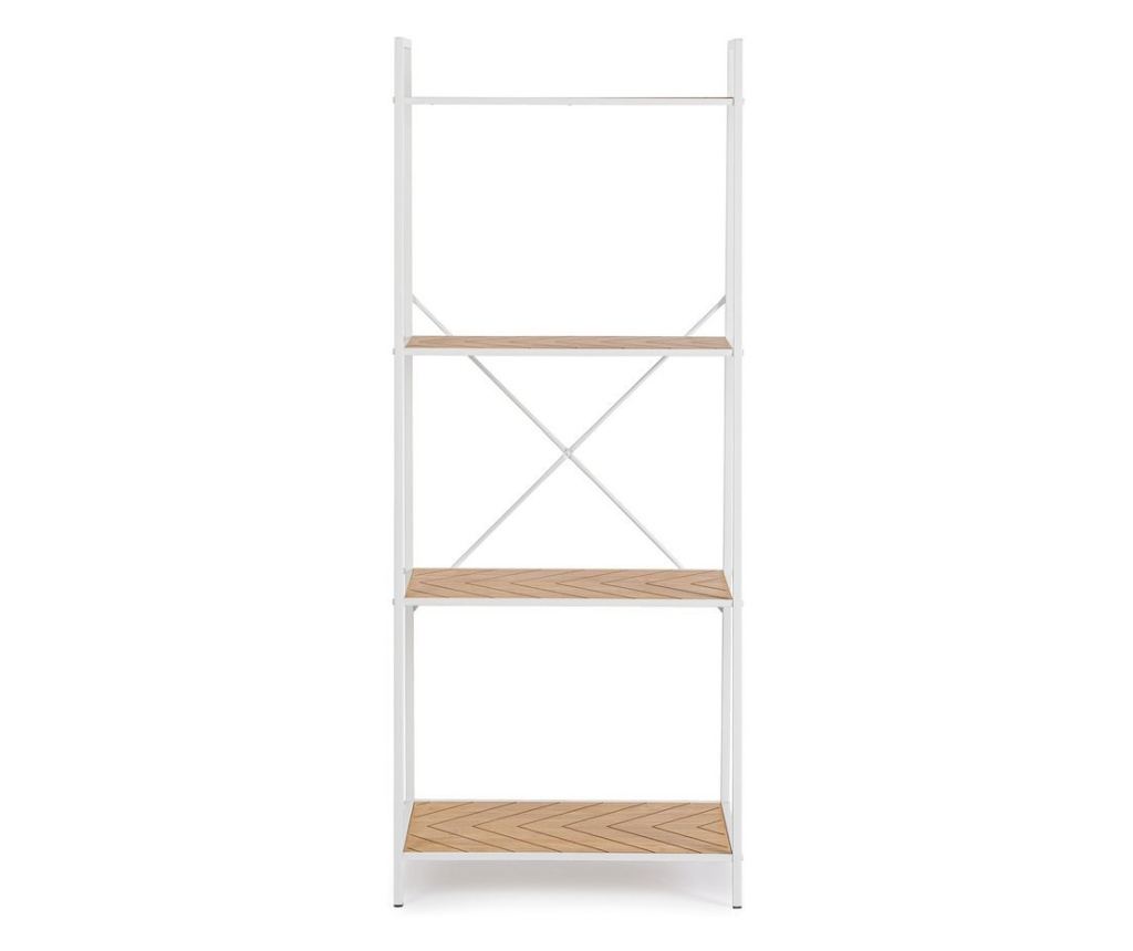 Haldor White Steel and Natural MDF Shelf Unit 60.5x36x150h - 8