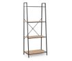 Haldor Black Steel and Natural MDF Shelf Unit 60.5x36x150h thumbnail 1