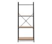 Haldor Black Steel and Natural MDF Shelf Unit 60.5x36x150h thumbnail 3