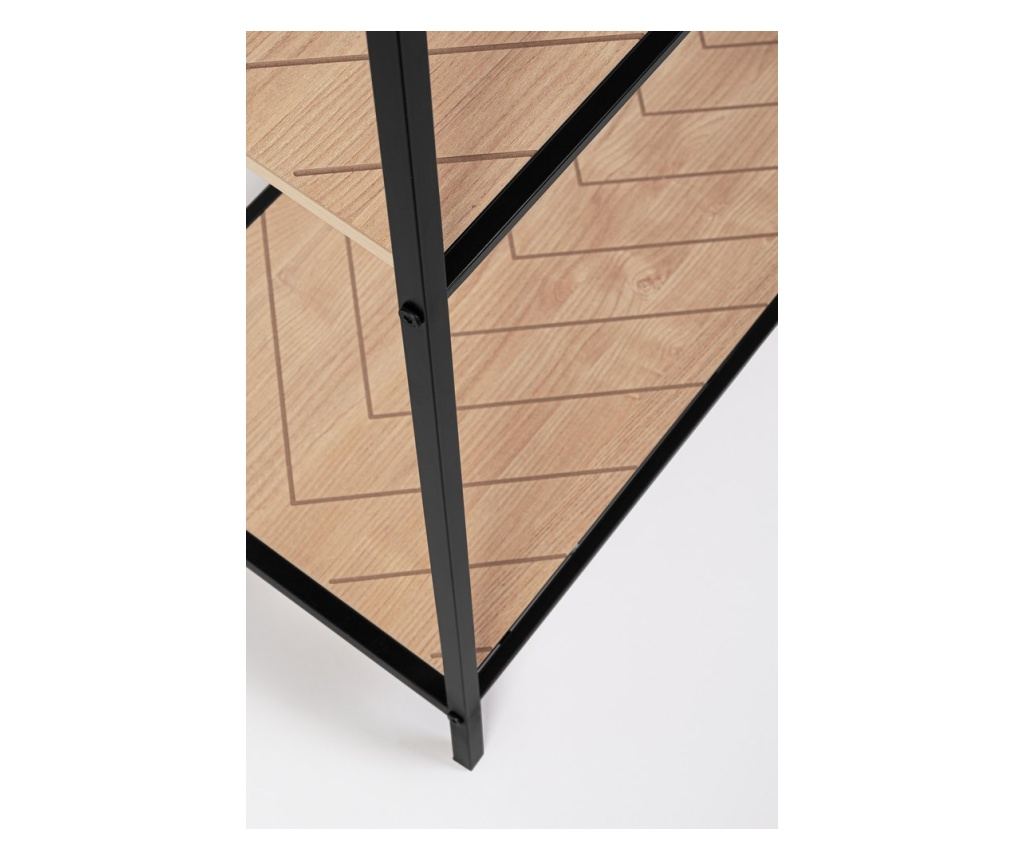 Haldor Black Steel and Natural MDF Shelf Unit 60.5x36x150h - 5