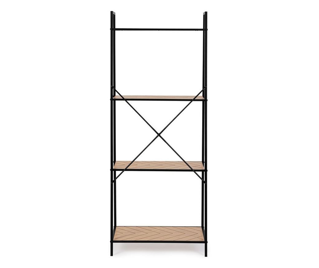 Haldor Black Steel and Natural MDF Shelf Unit 60.5x36x150h - 6