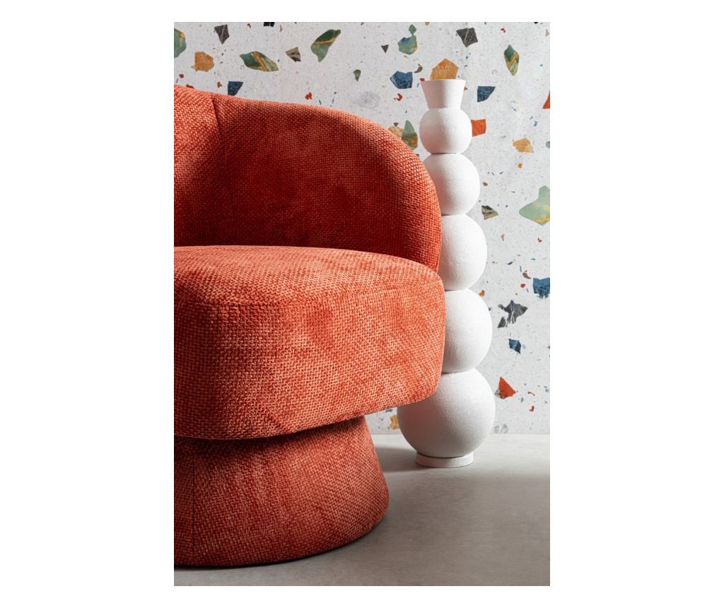 Julienne Red Fabric Swivel Armchair 78x81x77h - 4