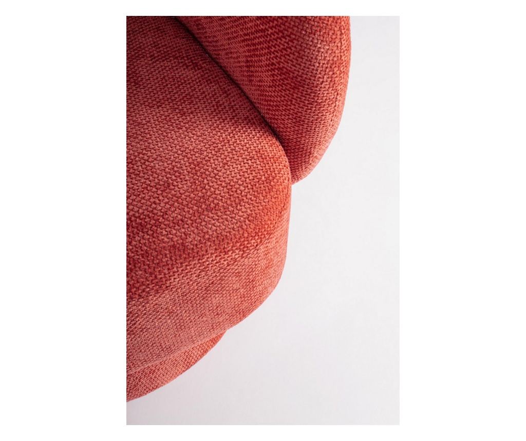 Julienne Red Fabric Swivel Armchair 78x81x77h - 7