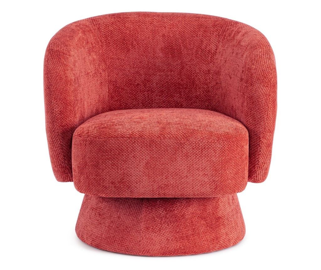 Julienne Red Fabric Swivel Armchair 78x81x77h - 8