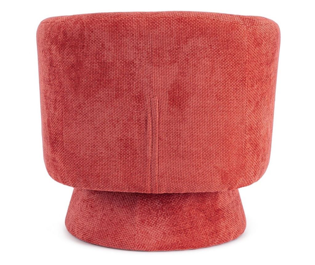 Julienne Red Fabric Swivel Armchair 78x81x77h - 9