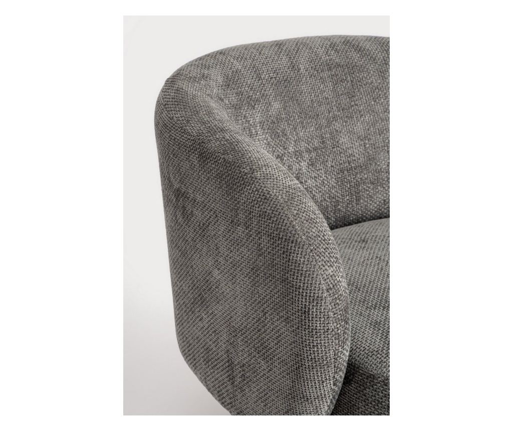 Julienne Gray Fabric Swivel Armchair 78x81x77h - 2