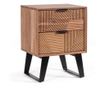 Isar Acacia Wood and Black Steel Nightstand 44x35x58h thumbnail 1