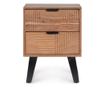 Isar Acacia Wood and Black Steel Nightstand 44x35x58h thumbnail 2