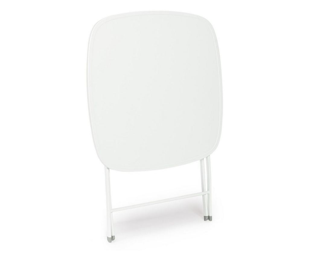 White Steel Garden Furniture Set Yvonne A:44x50x85h ; 70x70x72h - 2