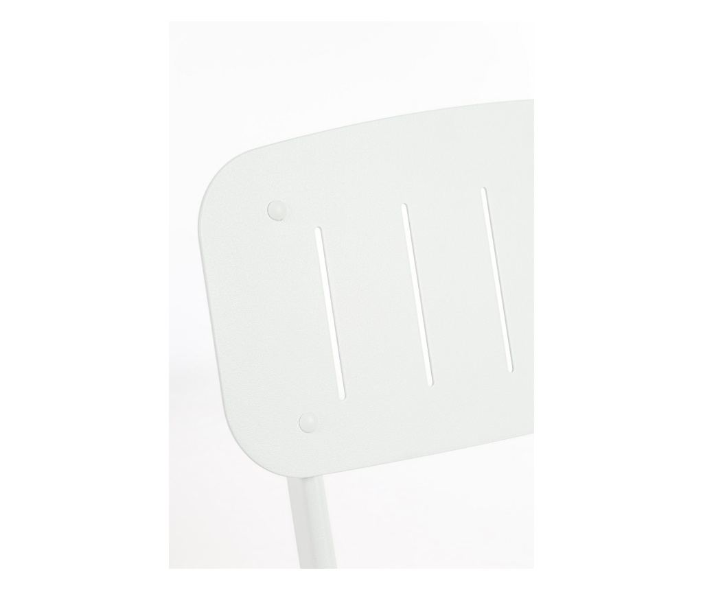 White Steel Garden Furniture Set Yvonne A:44x50x85h ; 70x70x72h - 3