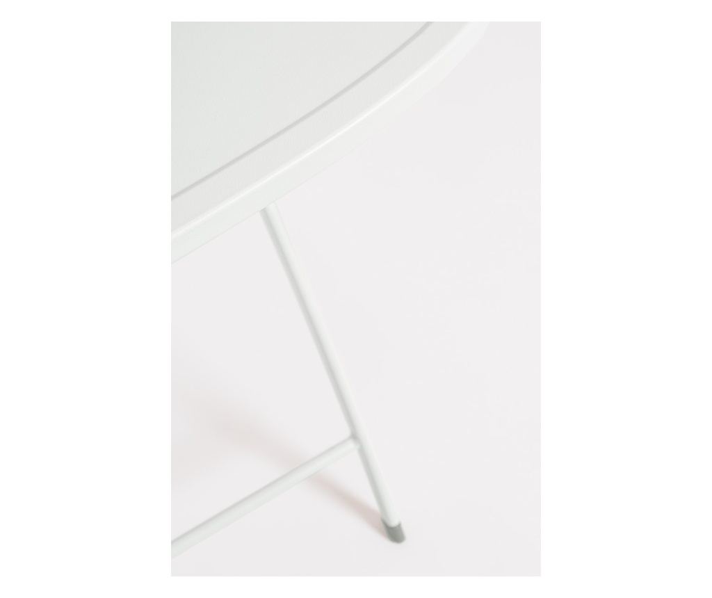 White Steel Garden Furniture Set Yvonne A:44x50x85h ; 70x70x72h - 4