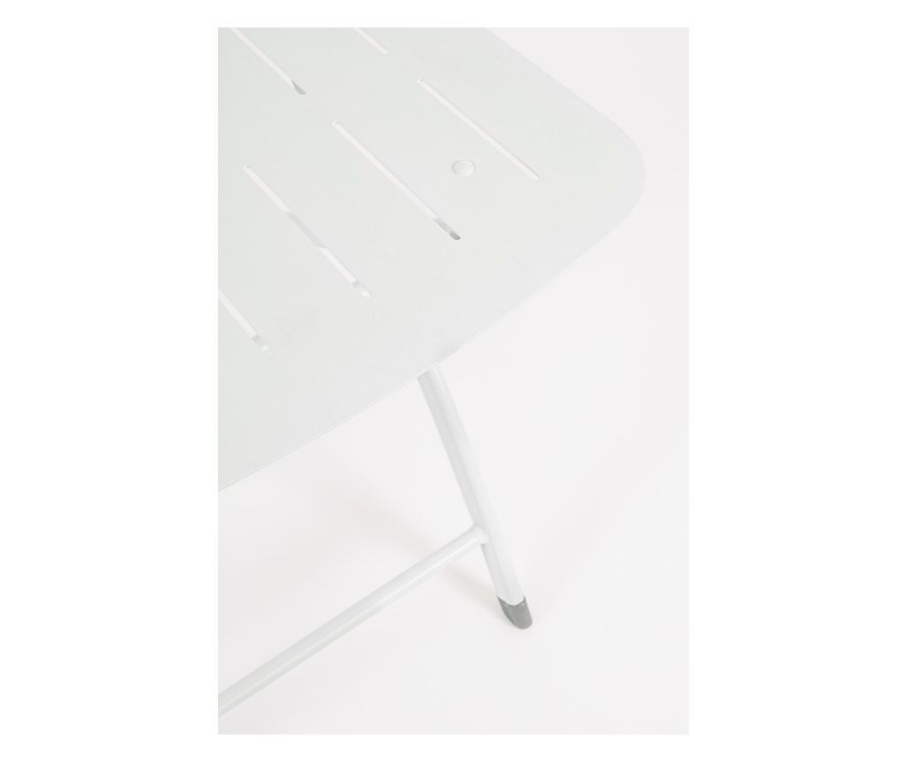 White Steel Garden Furniture Set Yvonne A:44x50x85h ; 70x70x72h - 5