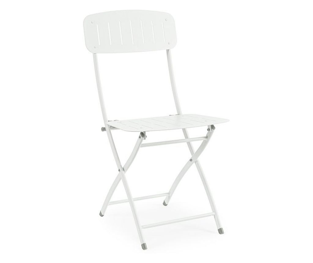 White Steel Garden Furniture Set Yvonne A:44x50x85h ; 70x70x72h - 6