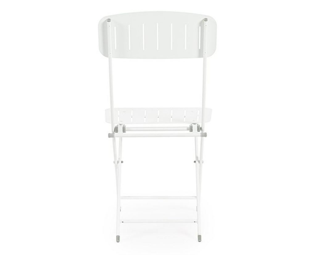 White Steel Garden Furniture Set Yvonne A:44x50x85h ; 70x70x72h - 8