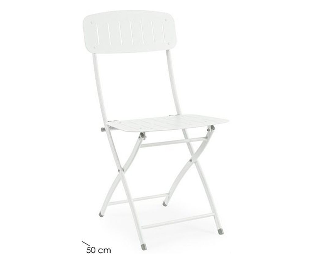 White Steel Garden Furniture Set Yvonne A:44x50x85h ; 70x70x72h - 10