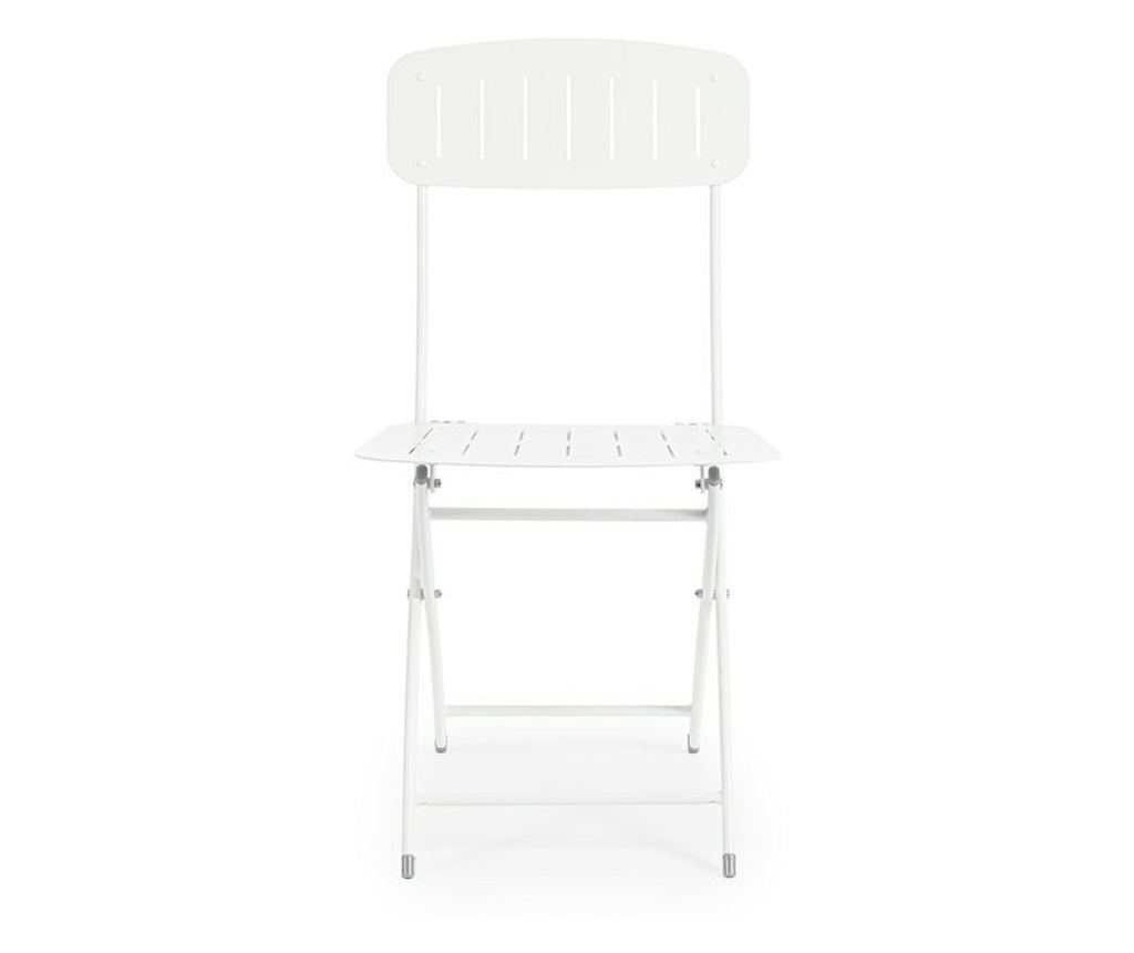 White Steel Garden Furniture Set Yvonne A:44x50x85h ; 70x70x72h - 11