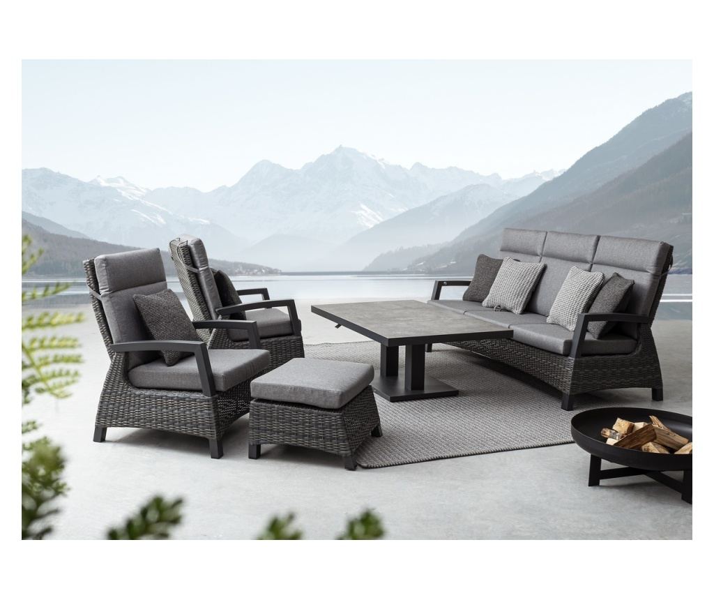 Set of 2 Grey and Black Indoor/Outdoor Pillowcases 45x45 cm - 2