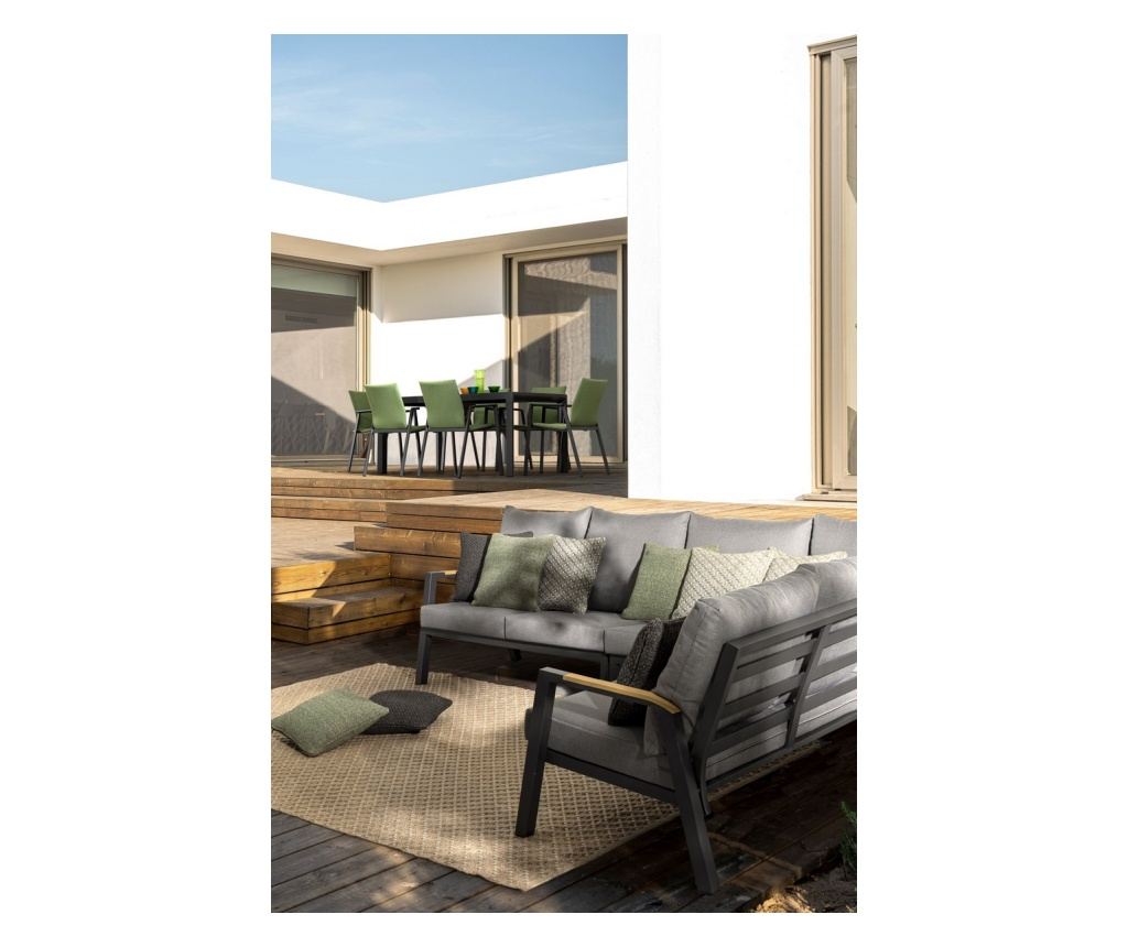 Set of 2 Daya Gray Indoor/Outdoor Pillow Covers 45x2.3x45 cm - 2