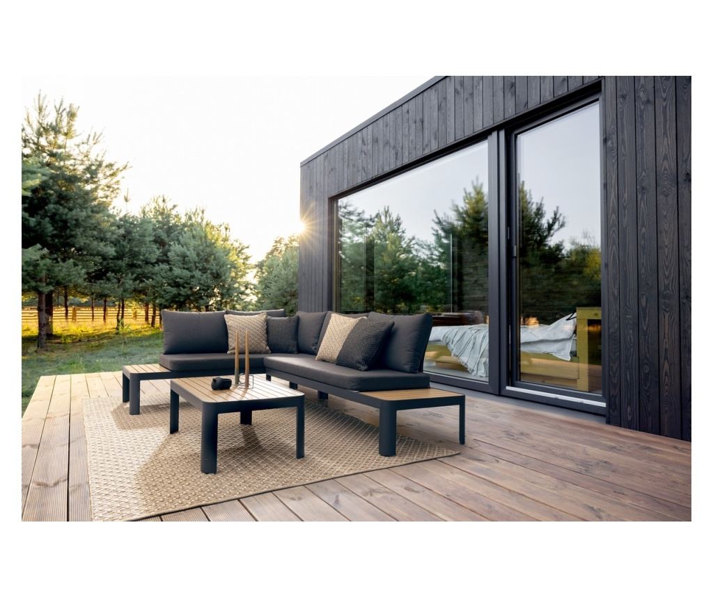 Set of 2 Daya Gray Indoor/Outdoor Pillow Covers 45x2.3x45 cm - 3