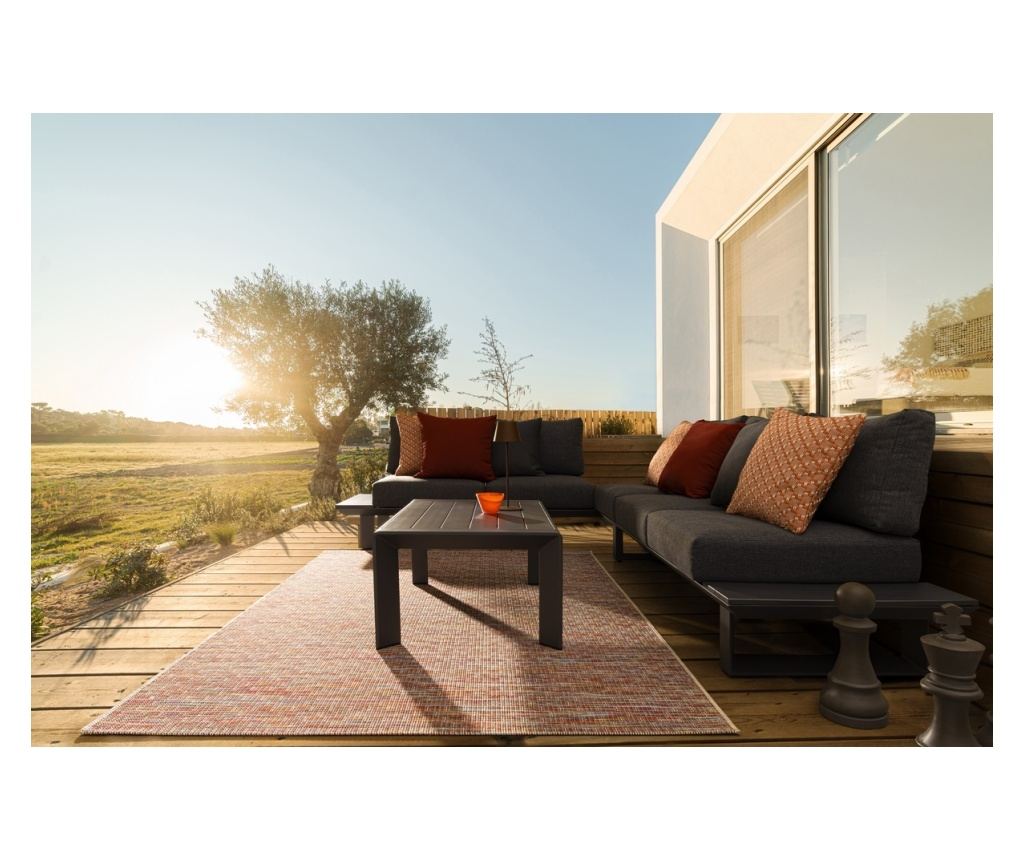 Set of 2 Indoor/Outdoor Pillow Covers, Pink Cream Bhajan 45x2.3x45 cm - 4