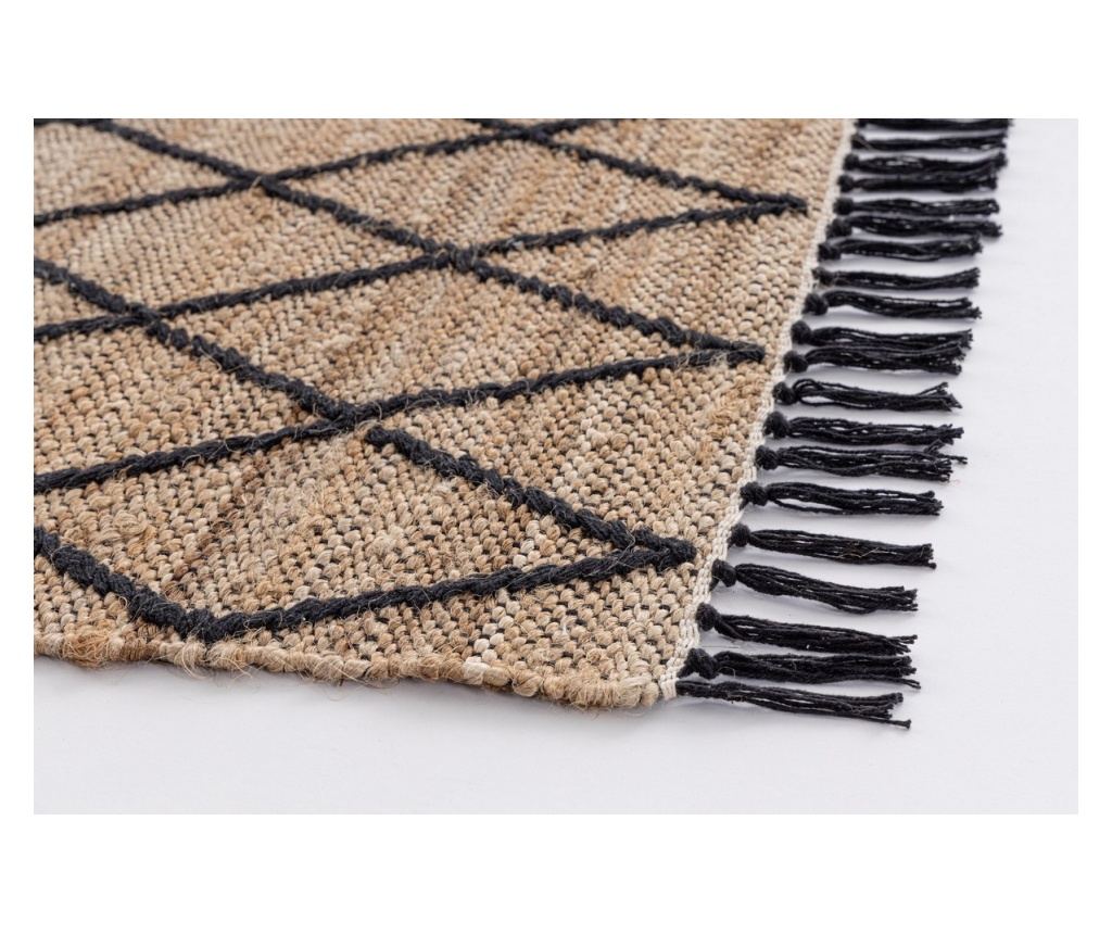 Shaila Natural Black Jute Rug 60x90 cm - 2