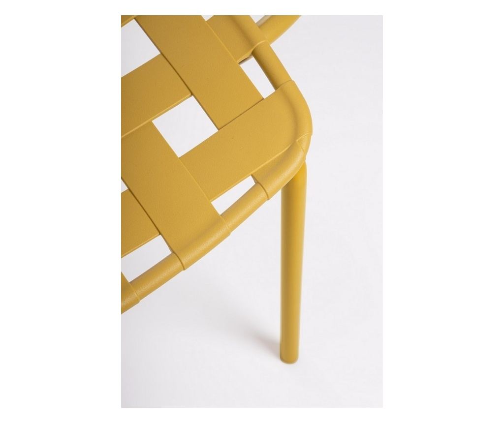 Set of 4 Clover Ochre Steel Garden Chairs 52x40x80h - 6