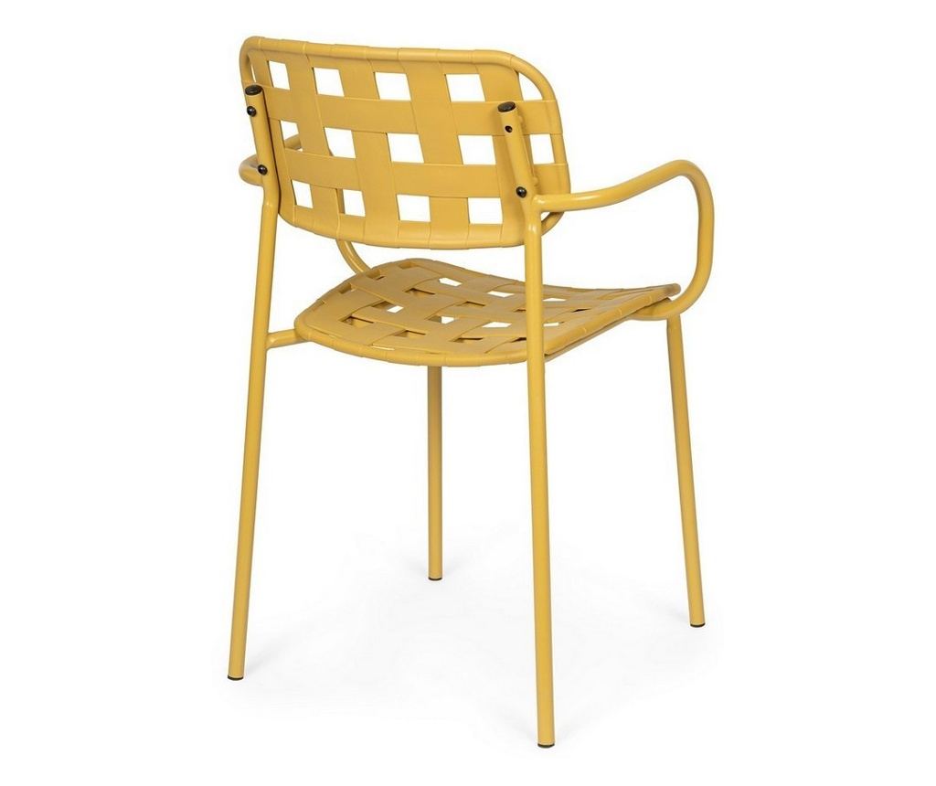 Set of 4 Clover Ochre Steel Garden Chairs 52x40x80h - 15