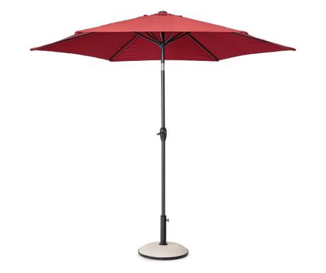 Šedý a červený zahradní slunečník Khalife Ø270x235h