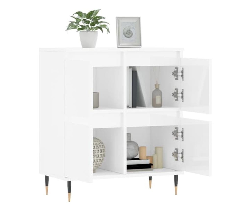 Komoda, 2 komada, visoki sjaj bijela, konstruirano drvo - 3