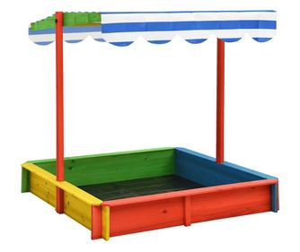 Αμμοδόχος με Ρυθμιζόμενη Οροφή, Πολύχρωμο Ξύλο Ελάτης UV50