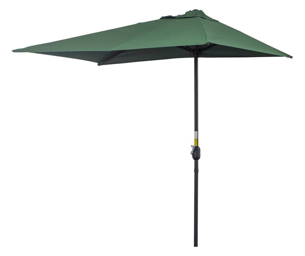 Umbrelă Semicirculară de Perete cu Deschidere cu Manivelă şi Orificii de Ventilaţie, 230x130x245 cm, Verde