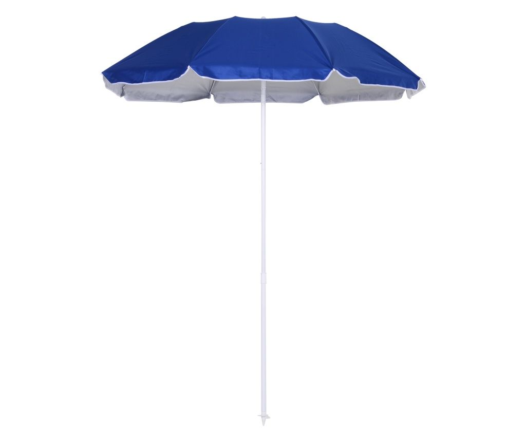 Umbrelă de Plajă Ø1.6x2 m cu Acoperiș Reglabil, Umbrelă Portabilă cu 8 Spițe, Geantă de Transport și Design în 3 Secțiuni din Me