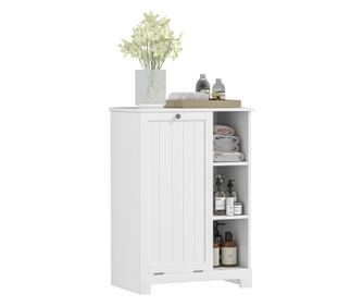 Dulap Modern pentru Rufe cu Coș Detașabil și  Compartimente de Depozitare, 60x38x86 cm, Alb