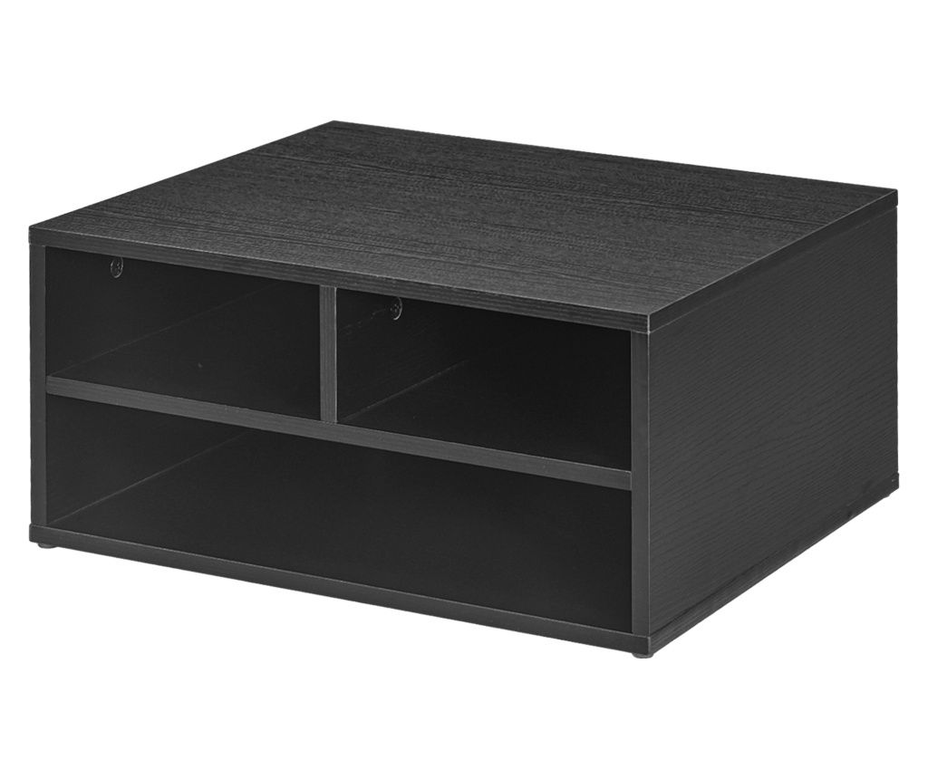 Printer Cabinet with 2 Shelves, Wooden Desk and Study Cabinet with Wheels, 47x40x22.5 cm, Black