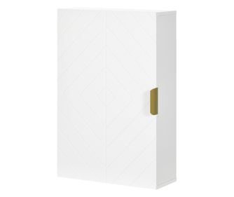 Стенен шкаф за баня с регулируеми рафтове, 40x15x60 см, бял